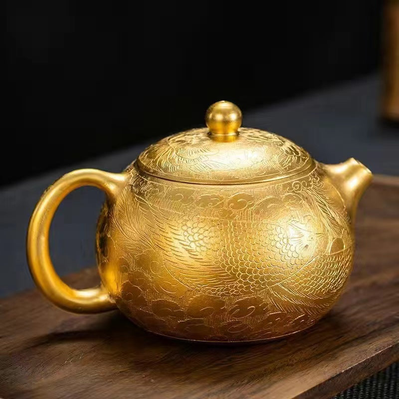 Master Collection------Golden Dragon Flying Gilt Tea Set Handmade Tea Cup(M534)