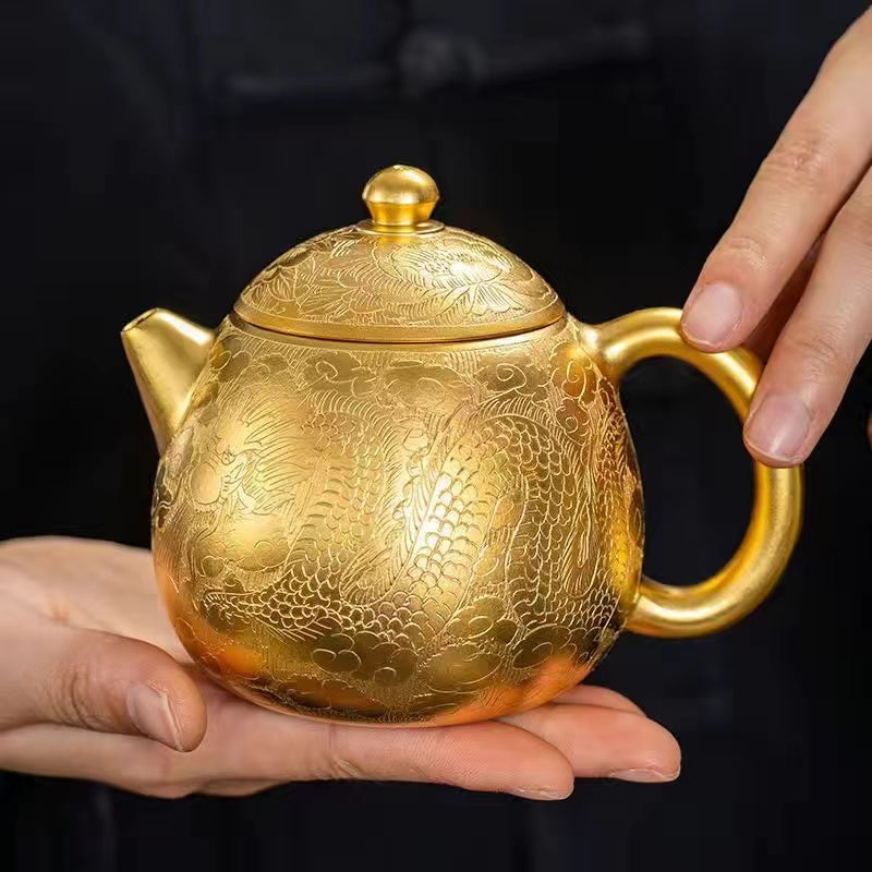 Master Collection------Golden Dragon Flying Gilt Tea Set Handmade Tea Cup(M534)