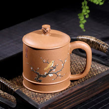 Load image into Gallery viewer, Yixing Pure Handmade Purple Sand Cup with Flowers and Birds
