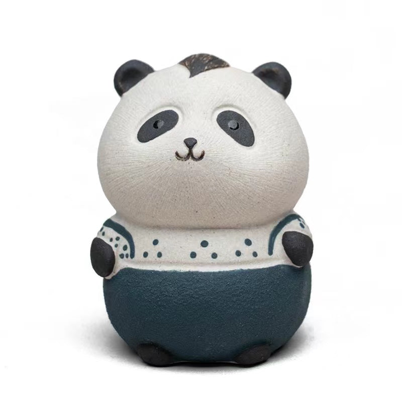 Yixing purple sand tea pet panda ornament