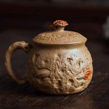 Load image into Gallery viewer, Yixing Purple Sand Mug Lingzhi for Spring Dragon Covered Mug
