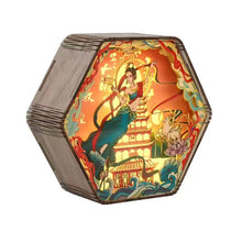 Load image into Gallery viewer, Chinese dunhuang wood carving lamp hollow table lamp light
