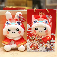 Load image into Gallery viewer, Year of the Rabbit doll plush toy with cute little rabbit
