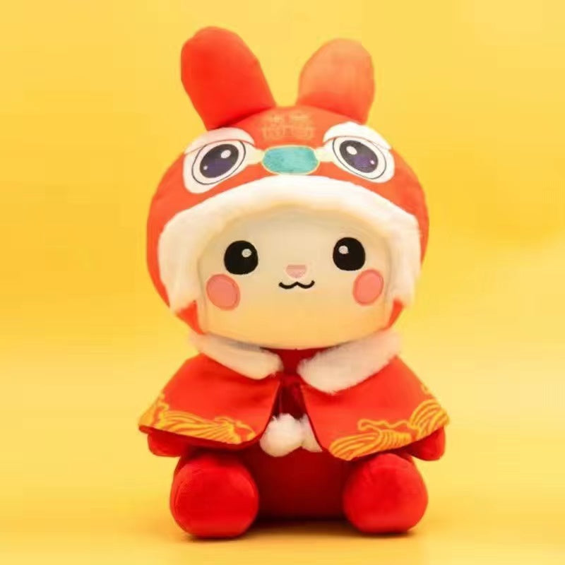 Year of the Rabbit doll plush toy with cute little rabbit