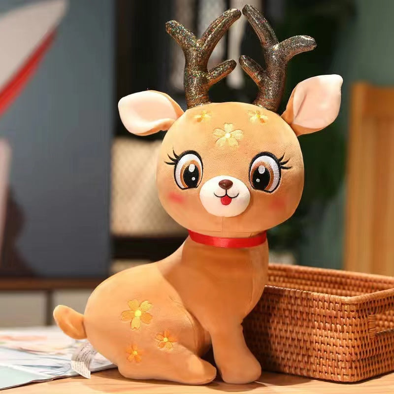 Cute starry sky plum deer doll ornaments