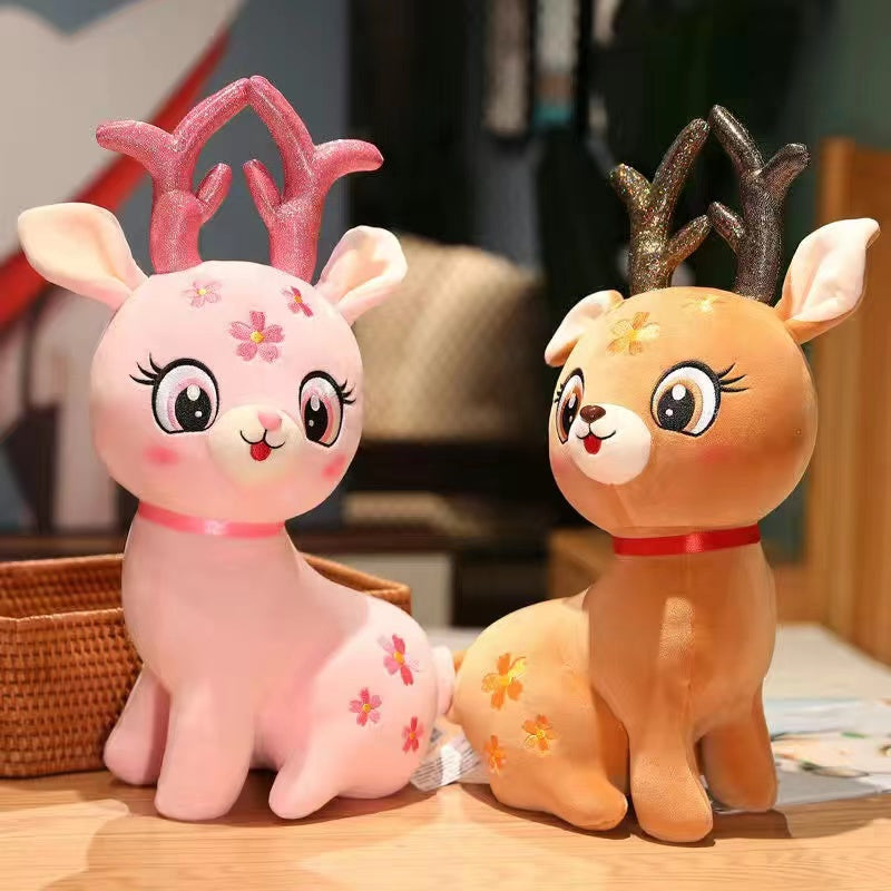 Cute starry sky plum deer doll ornaments