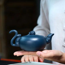 Load image into Gallery viewer, Yixing Handmade Tianqing Clay Squirrel Grape Teapot
