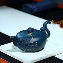 Load image into Gallery viewer, Yixing Handmade Tianqing Clay Squirrel Grape Teapot
