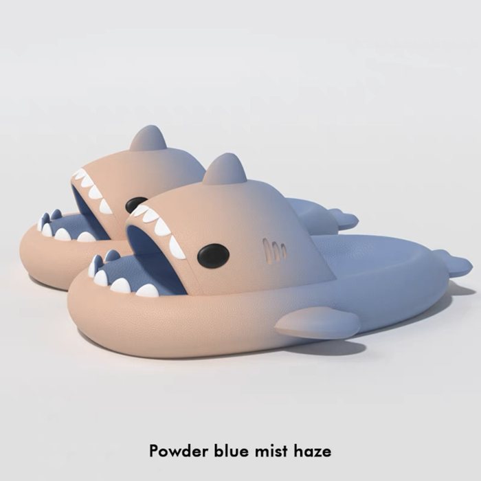 Summer gradient color sponge shark slippers