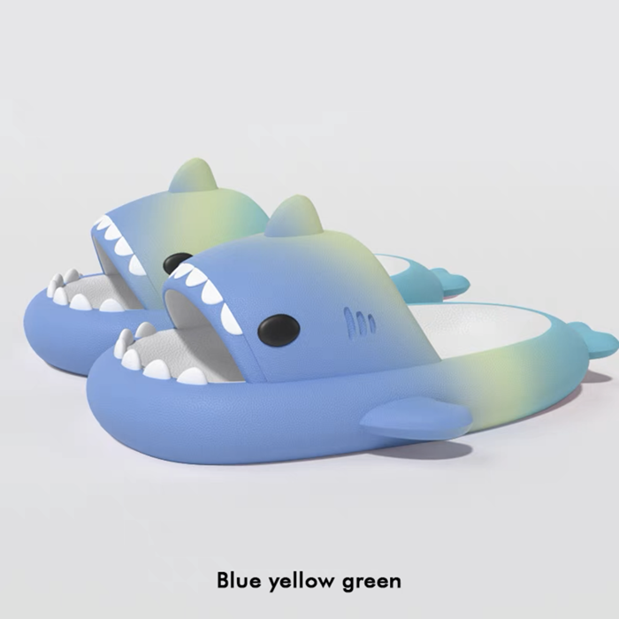 Summer gradient color sponge shark slippers