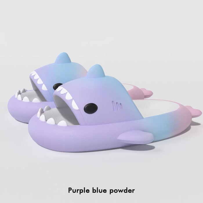 Summer gradient color sponge shark slippers