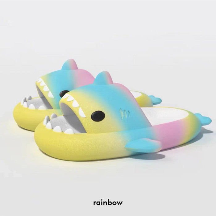 Summer gradient color sponge shark slippers