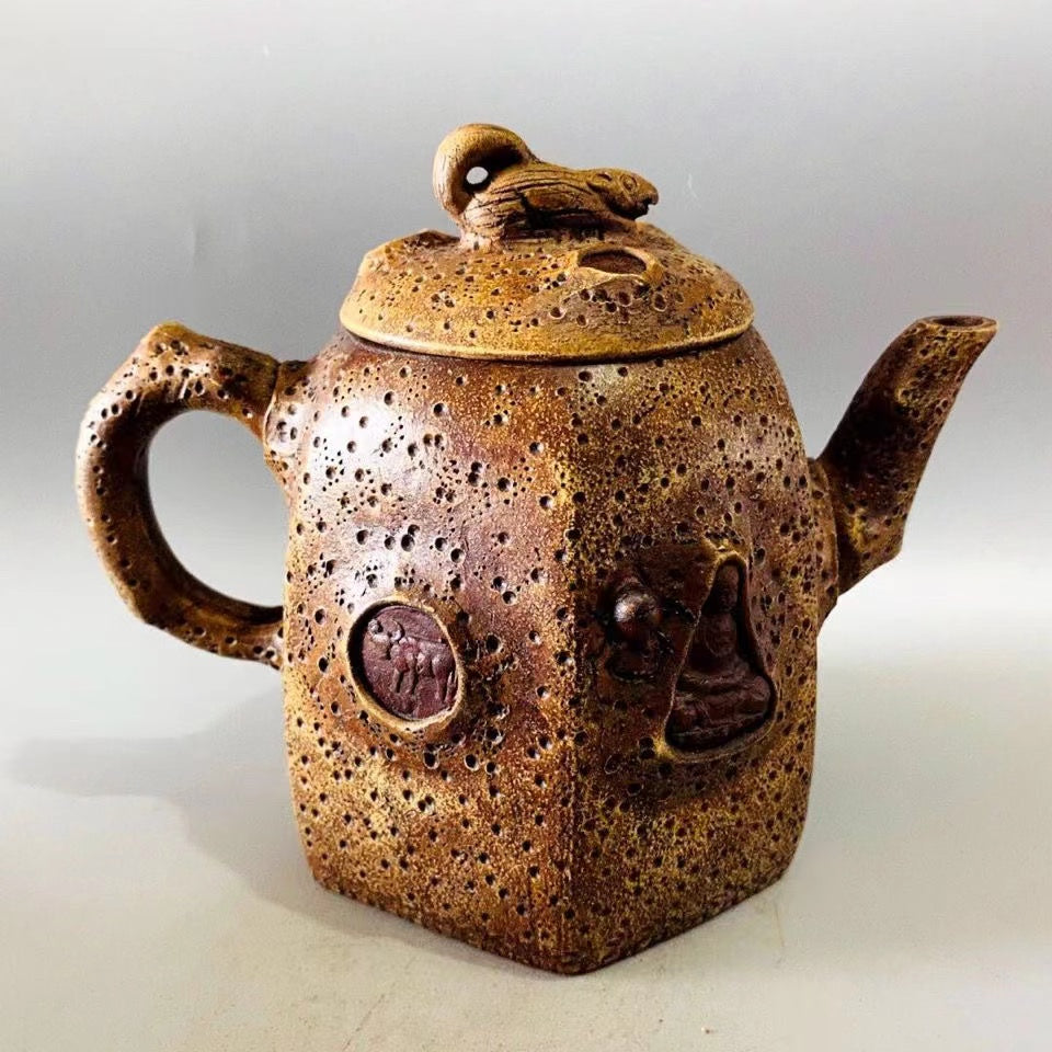 Old purple sand pot handmade original mineral duan sand squirrel teapot