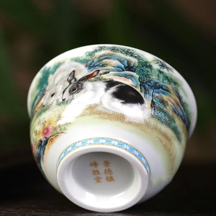 Jingdezhen Jade Hare Ceramic Teacup