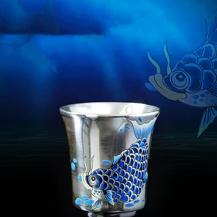 Master Collection----High-grade dragonfish gilt-silver Ercai Gaiwan Tea cup Teapot【M554】