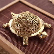 Load image into Gallery viewer, Pure Copper Spiritual Turtle Tea Leak Tea Tray Holder Tea Brewing Strainer Tea Strainer
