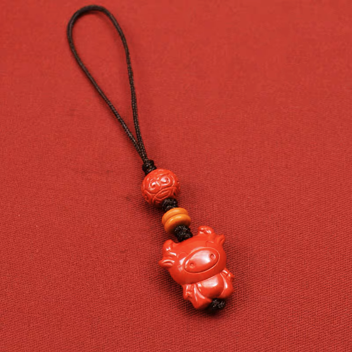 Cinnabar Chinese zodiac pendant small pendant to ensure peace