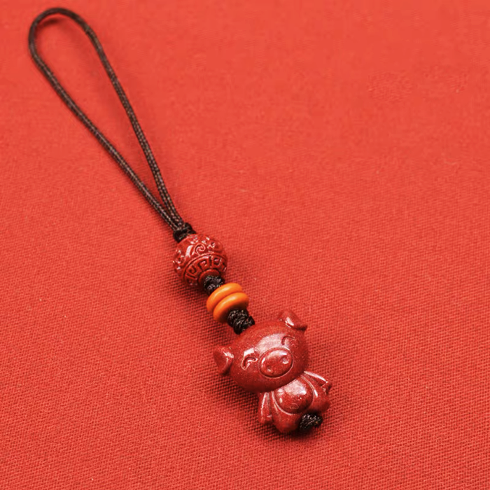 Cinnabar Chinese zodiac pendant small pendant to ensure peace