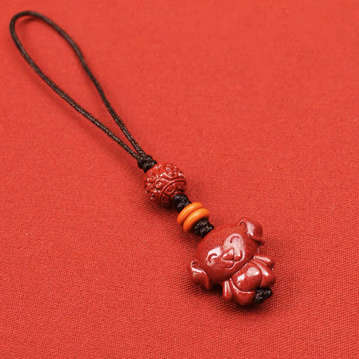 Cinnabar Chinese zodiac pendant small pendant to ensure peace