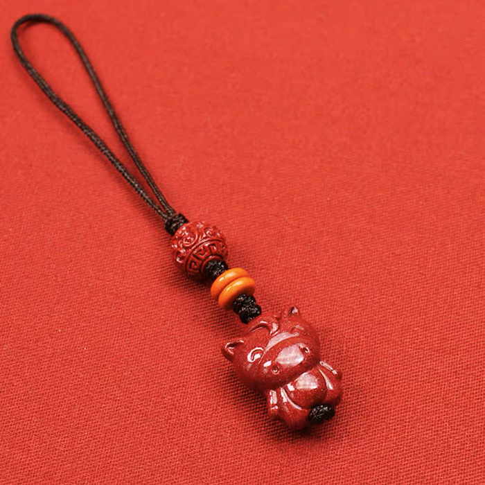 Cinnabar Chinese zodiac pendant small pendant to ensure peace