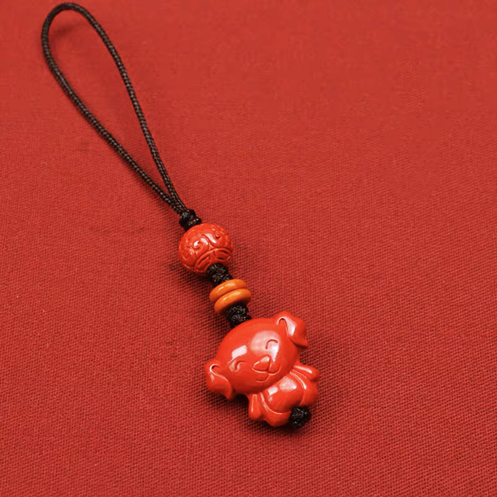 Cinnabar Chinese zodiac pendant small pendant to ensure peace