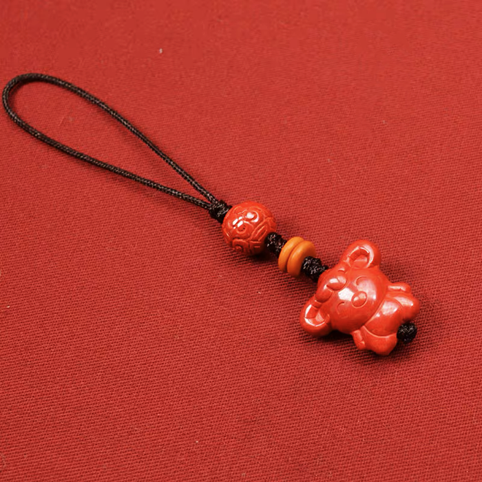 Cinnabar Chinese zodiac pendant small pendant to ensure peace