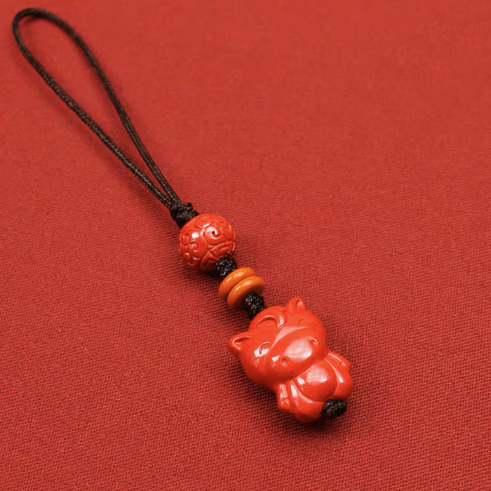 Cinnabar Chinese zodiac pendant small pendant to ensure peace