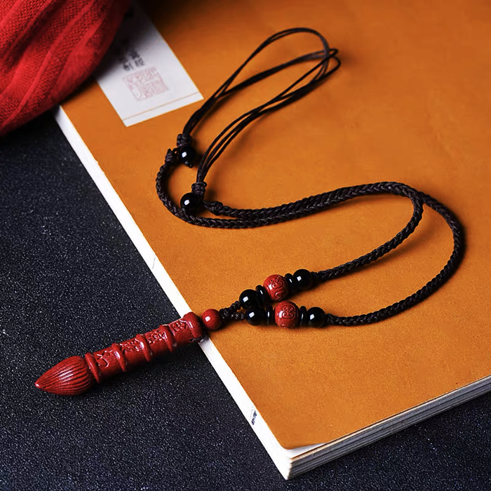 Cinnabar Wenchang Pen Pendant