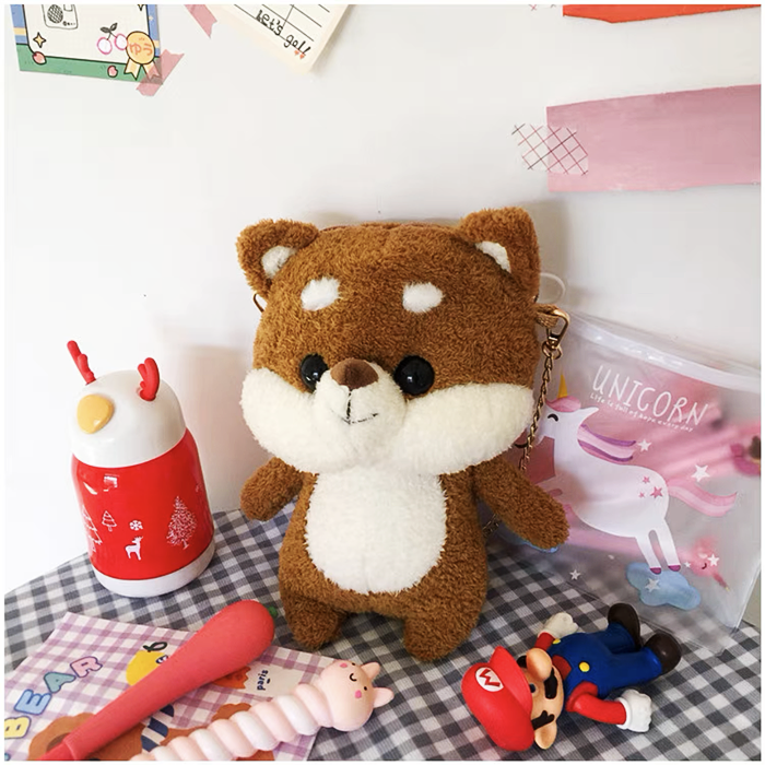 Cute plush bag cartoon doll package ins crossbody bag