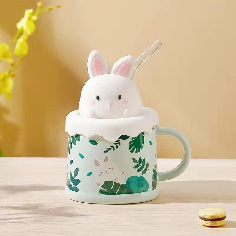 Ceramic simple rabbit Teacup mug