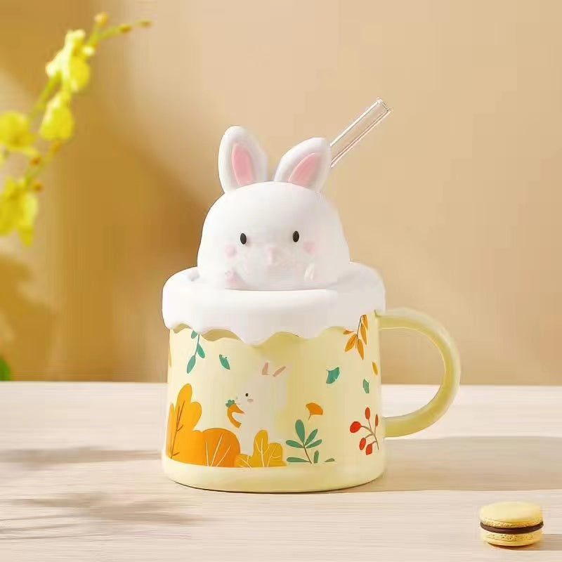 Ceramic simple rabbit Teacup mug