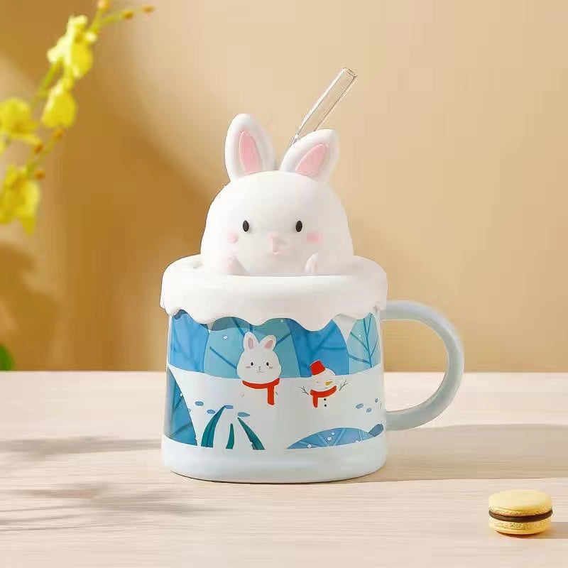 Ceramic simple rabbit Teacup mug