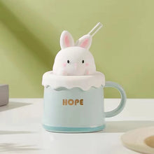 Load image into Gallery viewer, Ceramic simple rabbit Teacup mug
