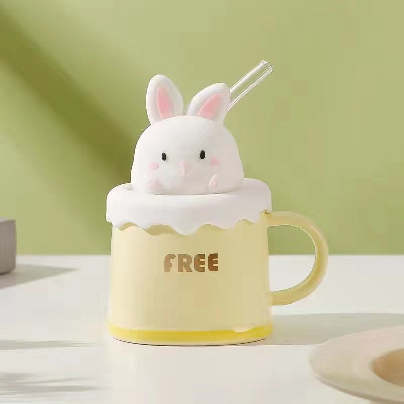 Ceramic simple rabbit Teacup mug