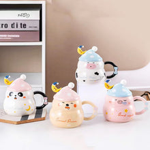 Load image into Gallery viewer, New high beauty water cup Cute snowman ceramic cup with straw
