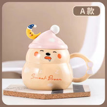 Load image into Gallery viewer, New high beauty water cup Cute snowman ceramic cup with straw
