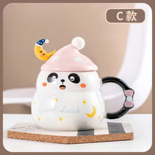 Load image into Gallery viewer, New high beauty water cup Cute snowman ceramic cup with straw
