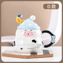 Load image into Gallery viewer, New high beauty water cup Cute snowman ceramic cup with straw
