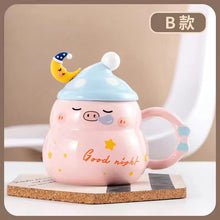 Load image into Gallery viewer, New high beauty water cup Cute snowman ceramic cup with straw
