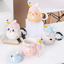 Load image into Gallery viewer, New high beauty water cup Cute snowman ceramic cup with straw
