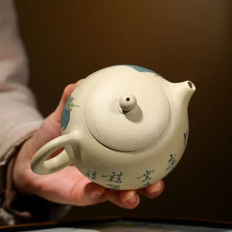 Yixing Pure Handmade Teapot Landscape Xishi Teapot