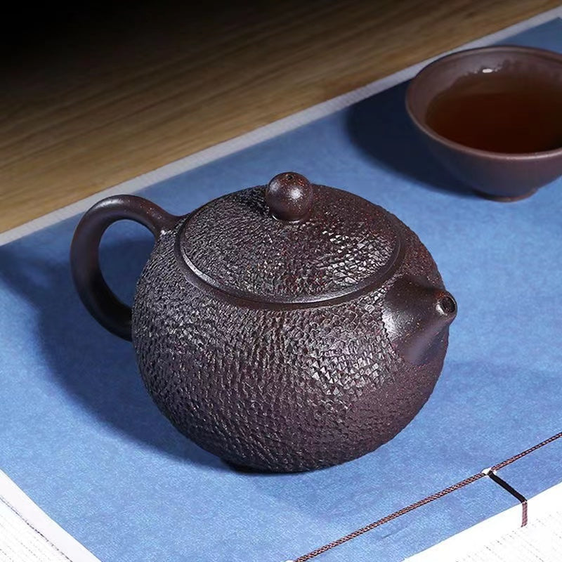 Yixing all-handmade raw ore black red mud Xishi teapot