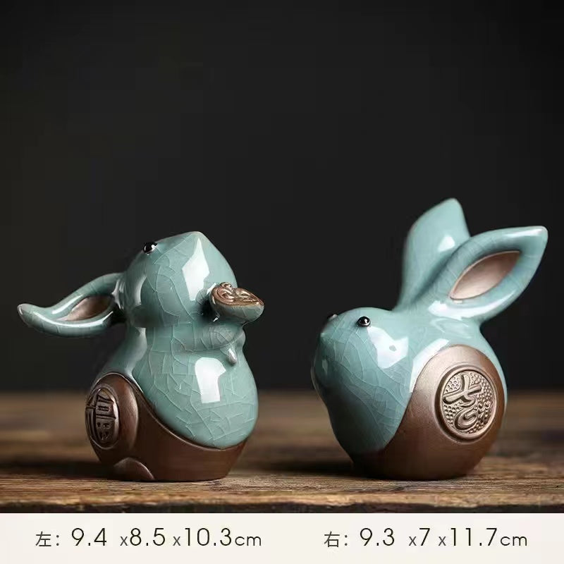 Ceramic Ge Kiln Zodiac Rabbit Lovely Rabbit Tea Pet