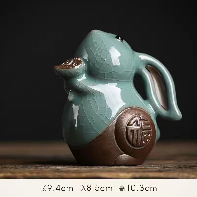 Ceramic Ge Kiln Zodiac Rabbit Lovely Rabbit Tea Pet