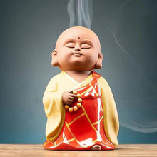Load image into Gallery viewer, Ceramic dish incense burner small monk incense burner indoor incense burner
