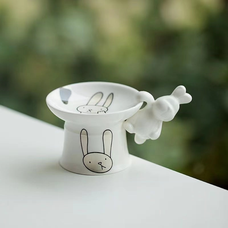 Money rabbit carefree handmade rabbit tea cup accessories rabbit teapot tea holder