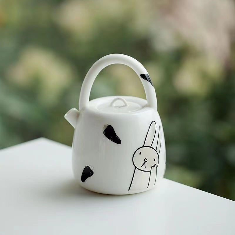 Money rabbit carefree handmade rabbit tea cup accessories rabbit teapot tea holder