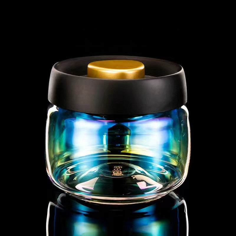 Huancai glass tea canister vacuum sealed jar