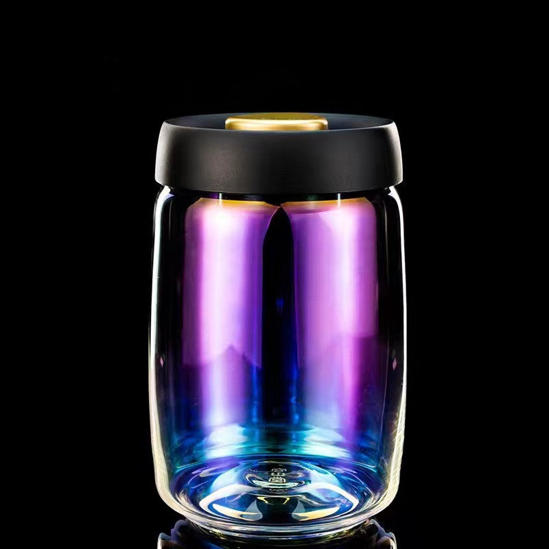 Huancai glass tea canister vacuum sealed jar