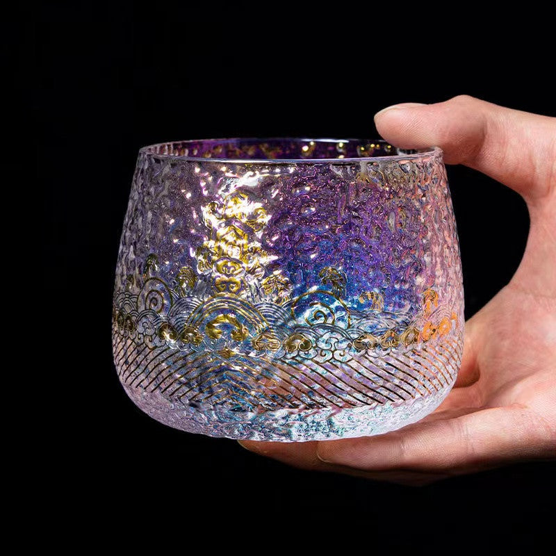 Colorful glass tea cup